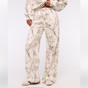 Abercrombie & Fitch Cream Camo Track Pants